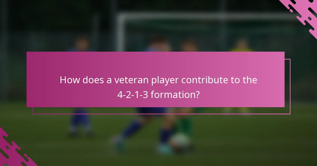 How does a veteran player contribute to the 4-2-1-3 formation?