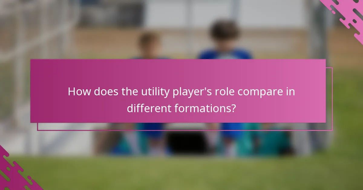 How does the utility player's role compare in different formations?
