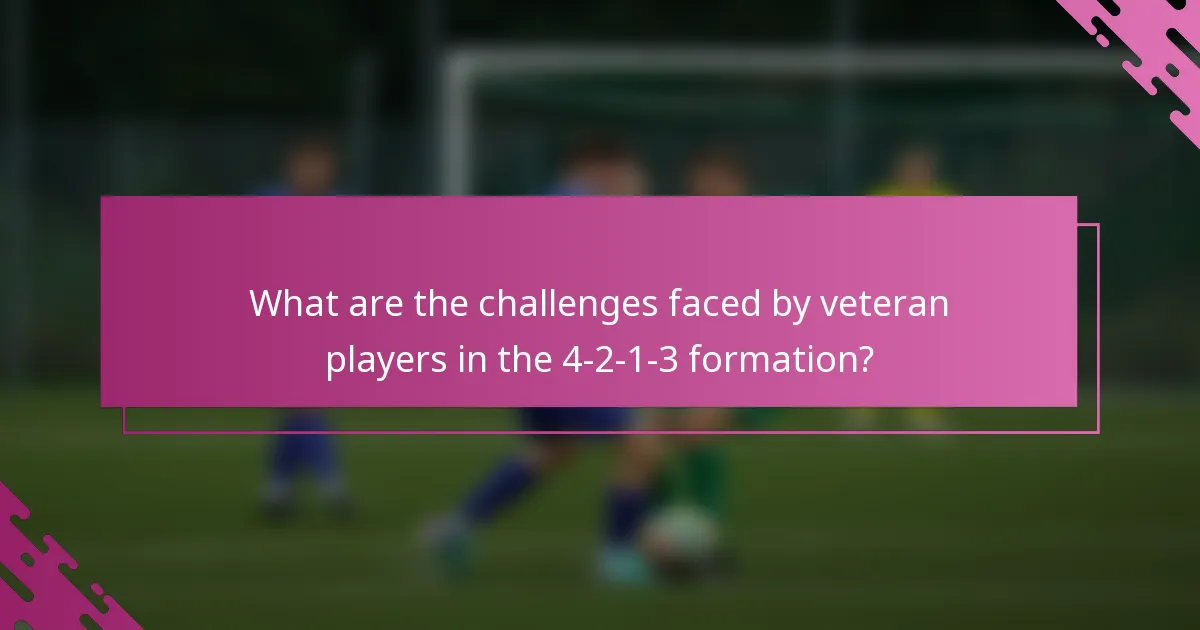 What are the challenges faced by veteran players in the 4-2-1-3 formation?