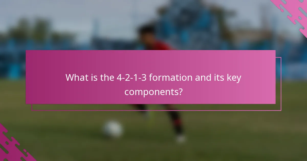 What is the 4-2-1-3 formation and its key components?