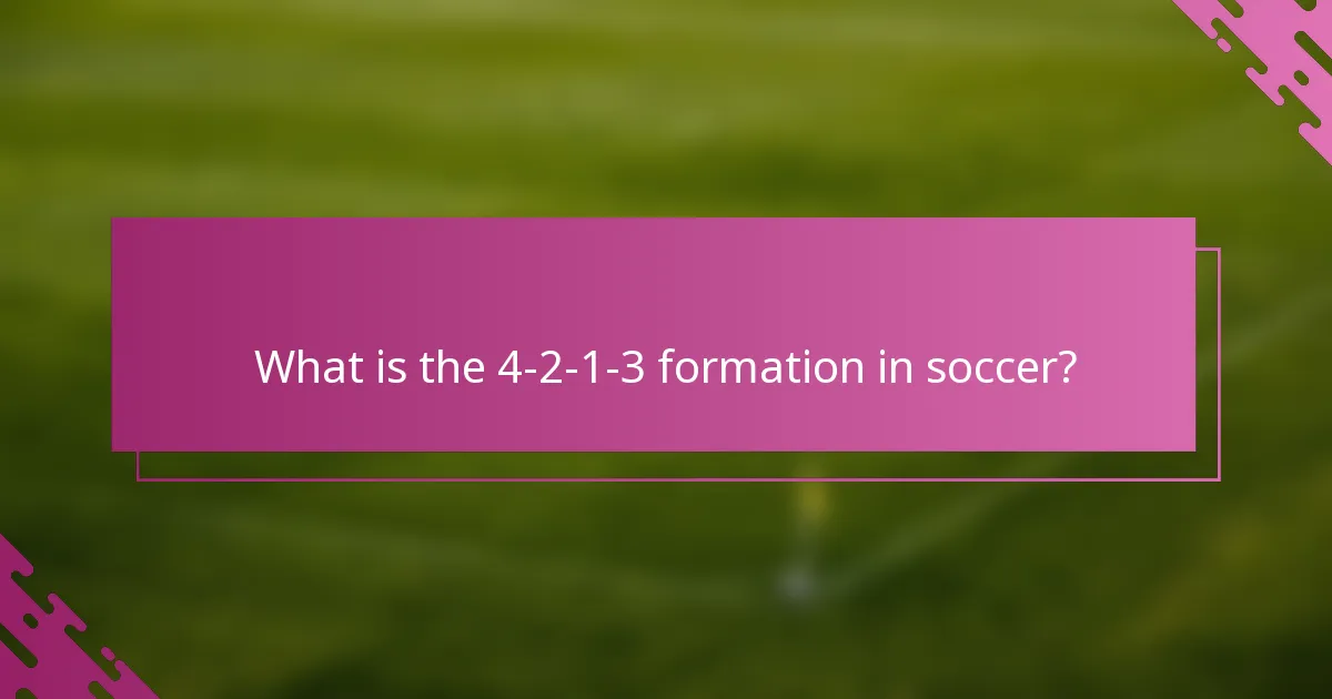 What is the 4-2-1-3 formation in soccer?